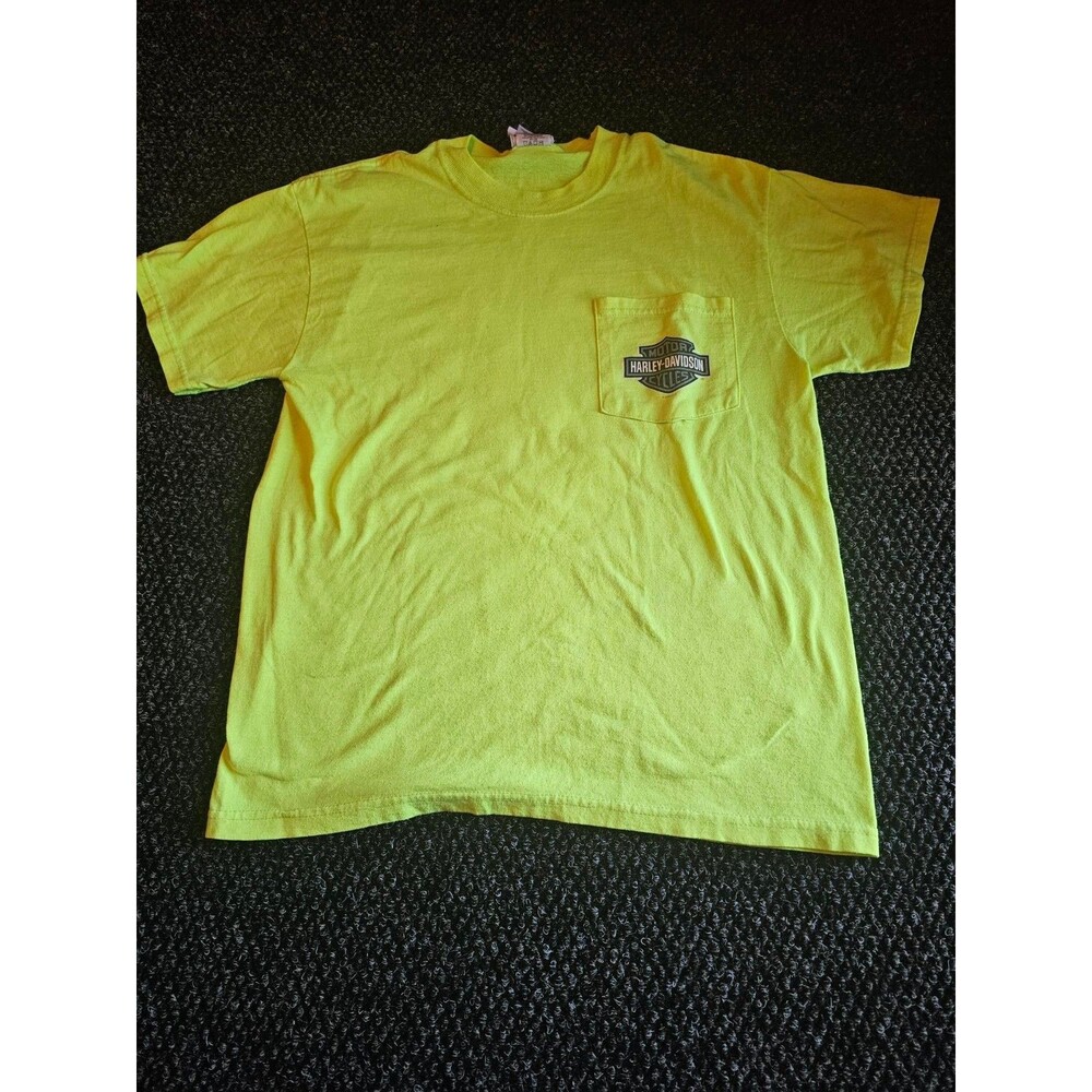 Harley Davidson Indianapolis 30th Anniversary 2008 T Shirt Mens M Neon Pocket